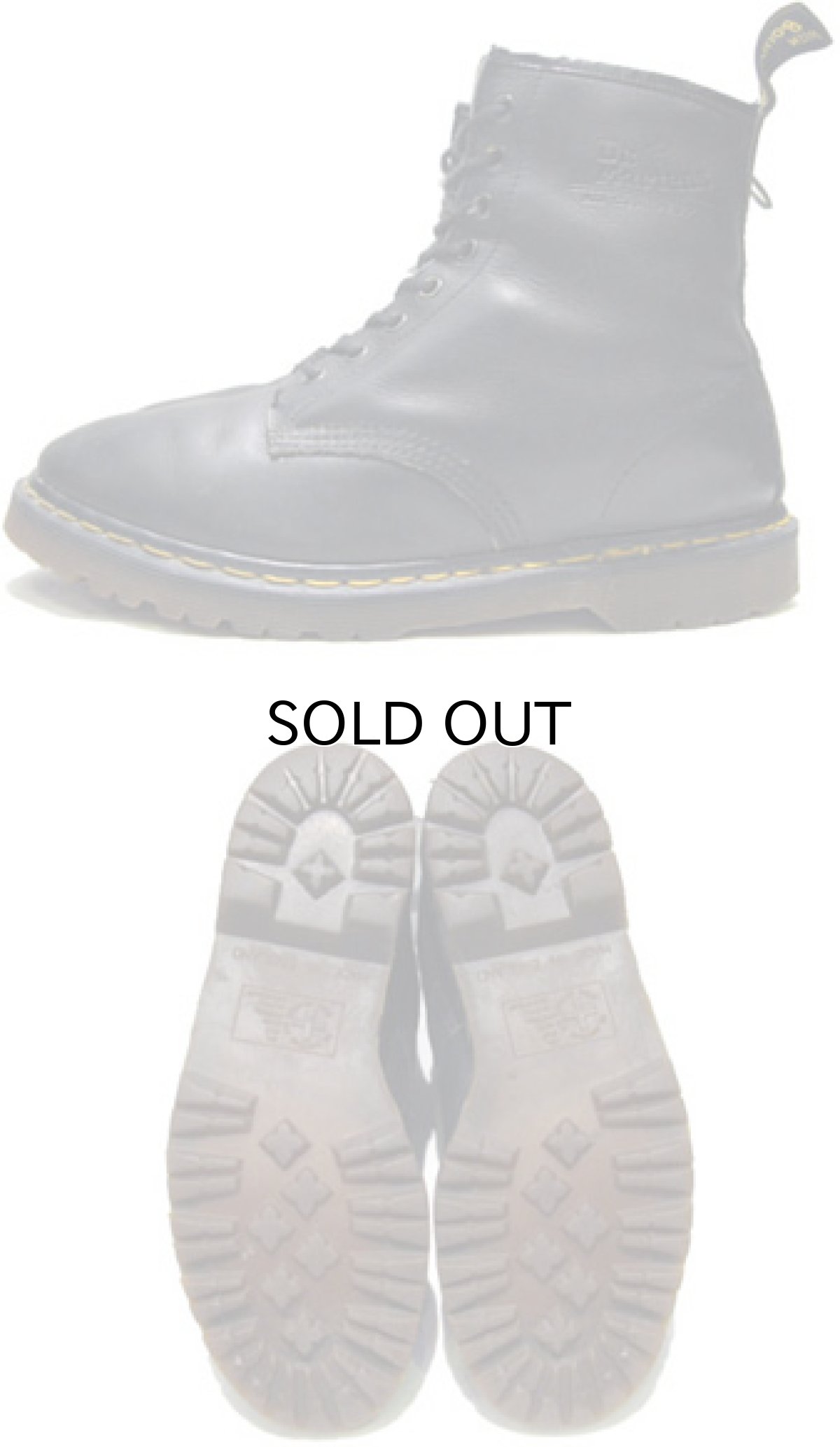 画像2: "Dr.Martens" 8-Hole Leather Boots BLACK  made in England　 size UK 9  ( US 10 / 28 cm ) (2)