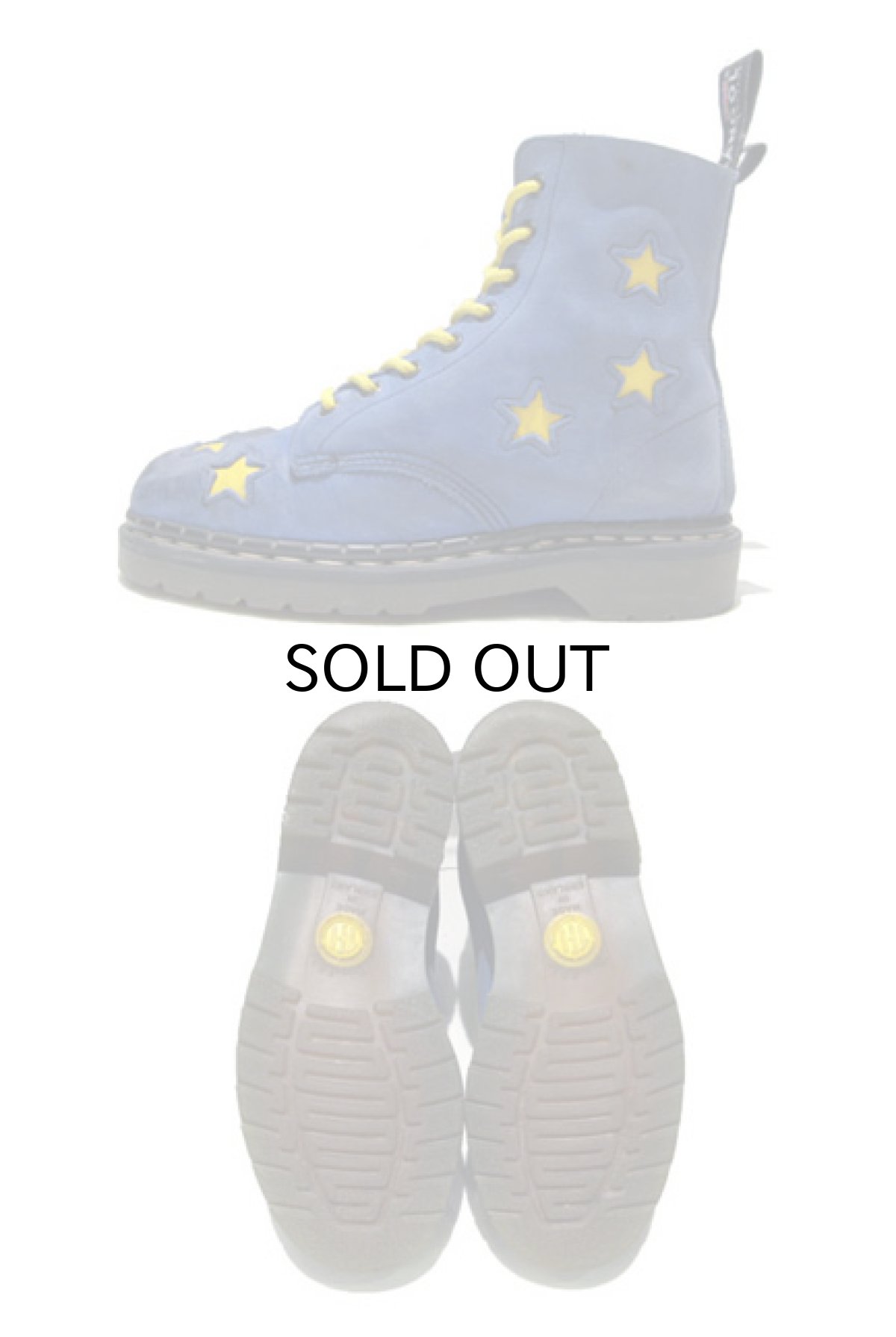 画像2: "KANGOL" 8-Hole Nubuck Leather Boots Blue / Yellow  made in England　 size 約25cm  ( 表記 不明) (2)