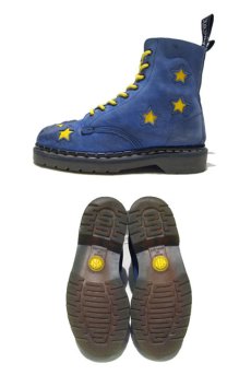 画像2: "KANGOL" 8-Hole Nubuck Leather Boots Blue / Yellow  made in England　 size 約25cm  ( 表記 不明) (2)