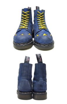 画像3: "KANGOL" 8-Hole Nubuck Leather Boots Blue / Yellow  made in England　 size 約25cm  ( 表記 不明) (3)