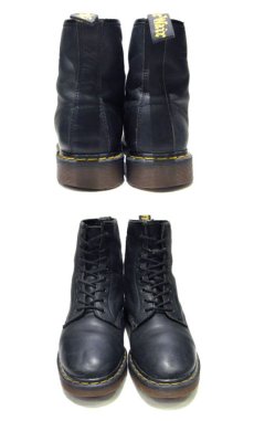 画像3: "Dr.Martens" 8-Hole Leather Boots BLACK  made in England　 size UK 9  ( US 10 / 28 cm ) (3)