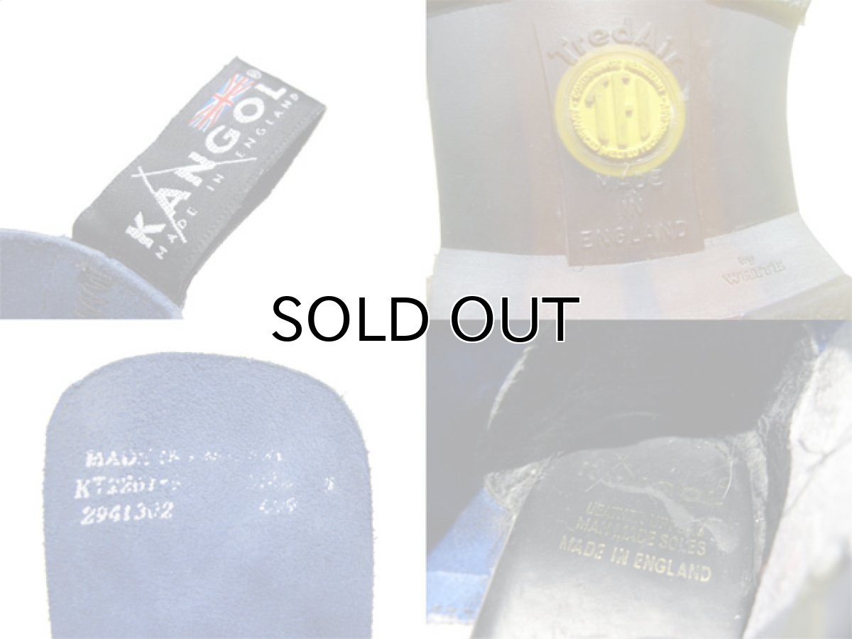画像4: "KANGOL" 8-Hole Nubuck Leather Boots Blue / Yellow  made in England　 size 約25cm  ( 表記 不明) (4)