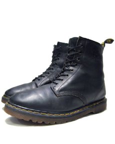 画像1: "Dr.Martens" 8-Hole Leather Boots BLACK  made in England　 size UK 9  ( US 10 / 28 cm ) (1)