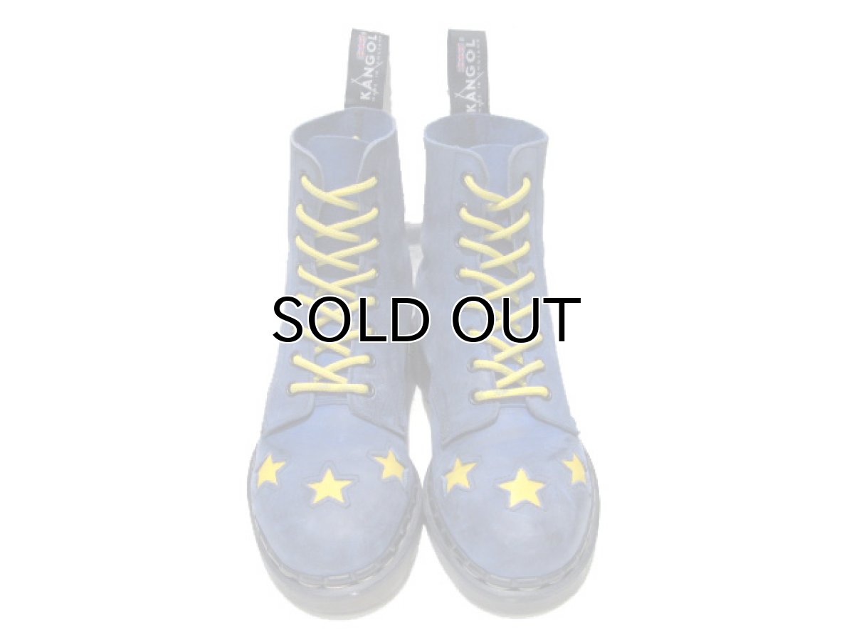 画像5: "KANGOL" 8-Hole Nubuck Leather Boots Blue / Yellow  made in England　 size 約25cm  ( 表記 不明) (5)