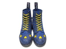 画像5: "KANGOL" 8-Hole Nubuck Leather Boots Blue / Yellow  made in England　 size 約25cm  ( 表記 不明) (5)