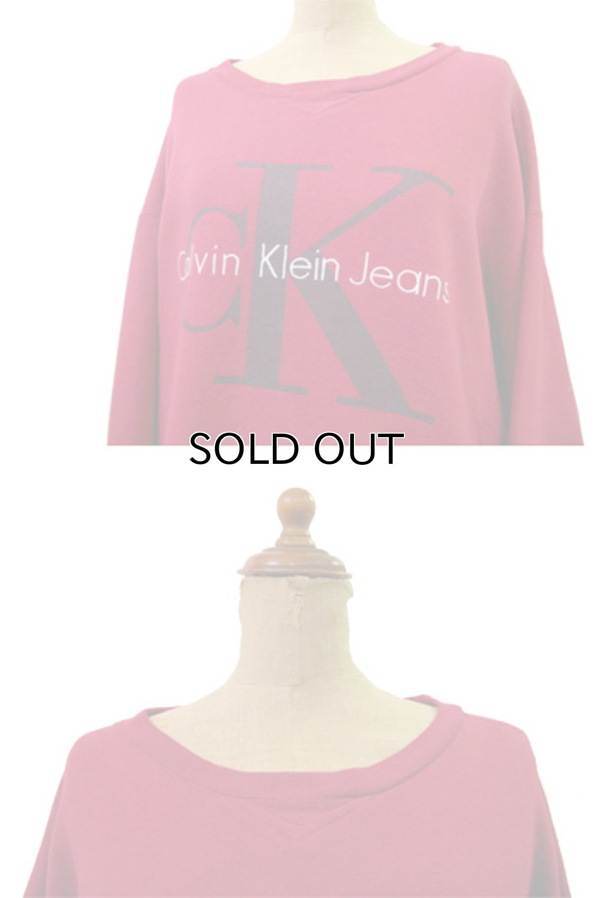 画像3: 1990's "Calvin Klein Jeans" Pullover Print Sweat　RED　size L 位 (表記 なし) (3)