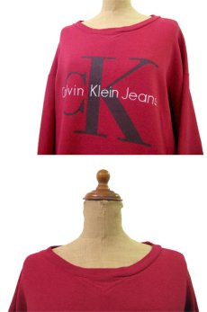 画像3: 1990's "Calvin Klein Jeans" Pullover Print Sweat　RED　size L 位 (表記 なし) (3)