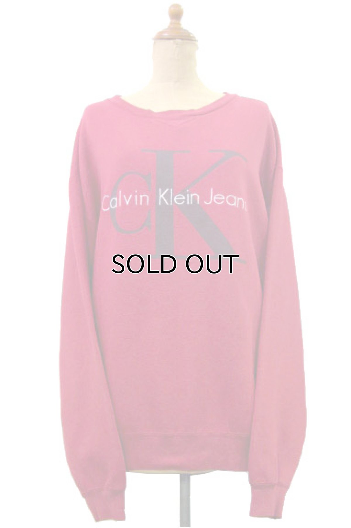 画像1: 1990's "Calvin Klein Jeans" Pullover Print Sweat　RED　size L 位 (表記 なし) (1)