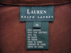 画像4: "LAUREN Ralph Lauren" Leather Shirts　D.BROWN　size M 位 (表記 S) (4)