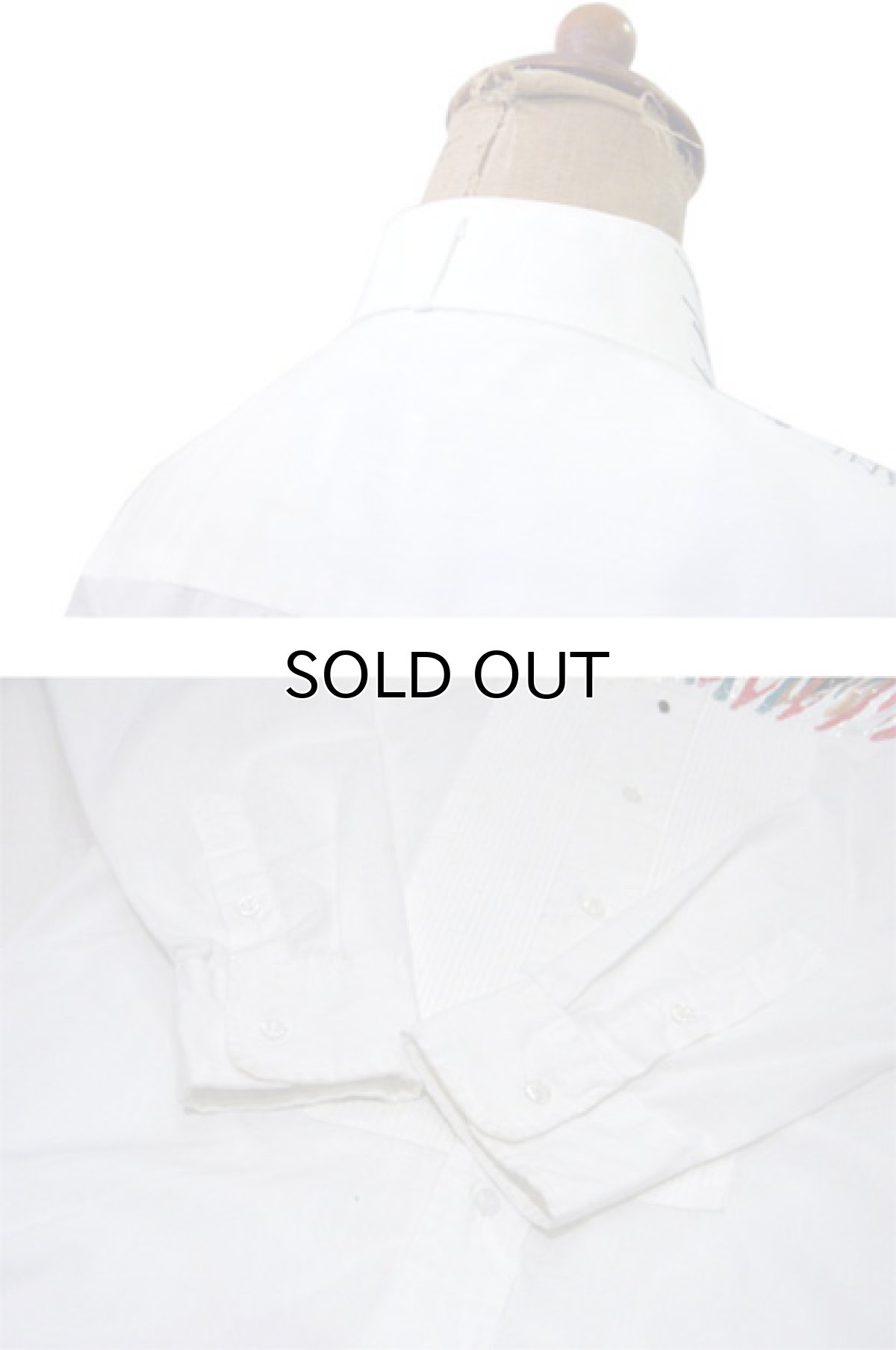 画像3: ~1980's "Broadway Tuxmakers" Wing Collar L/S Tuck Shirts WHITE size S (表記 S 32-33) (3)