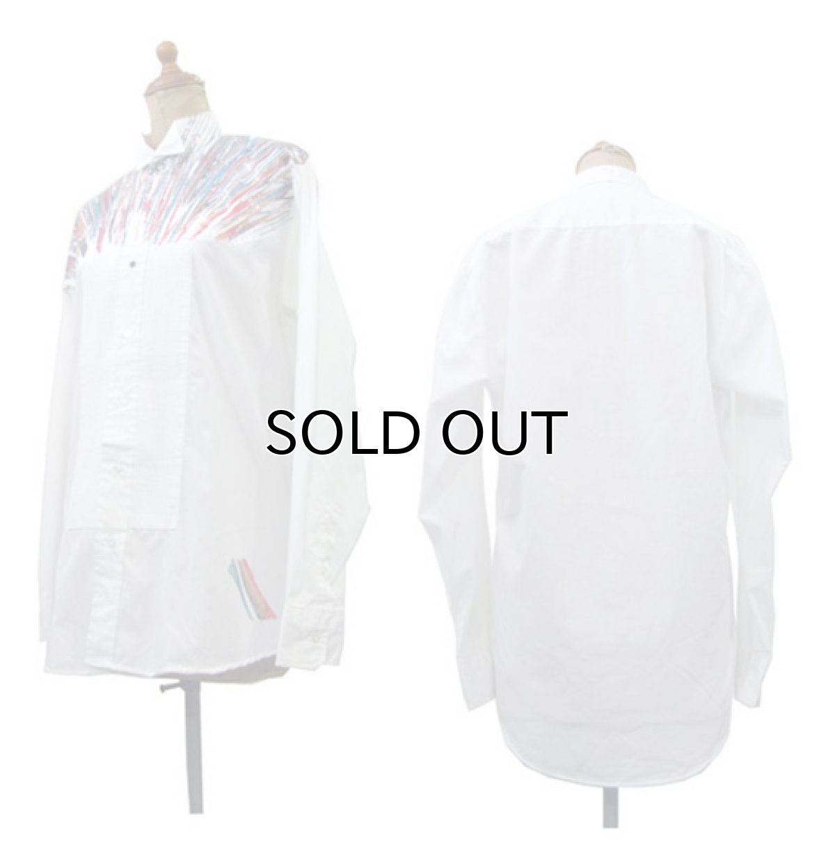 画像2: ~1980's "Broadway Tuxmakers" Wing Collar L/S Tuck Shirts WHITE size S (表記 S 32-33) (2)