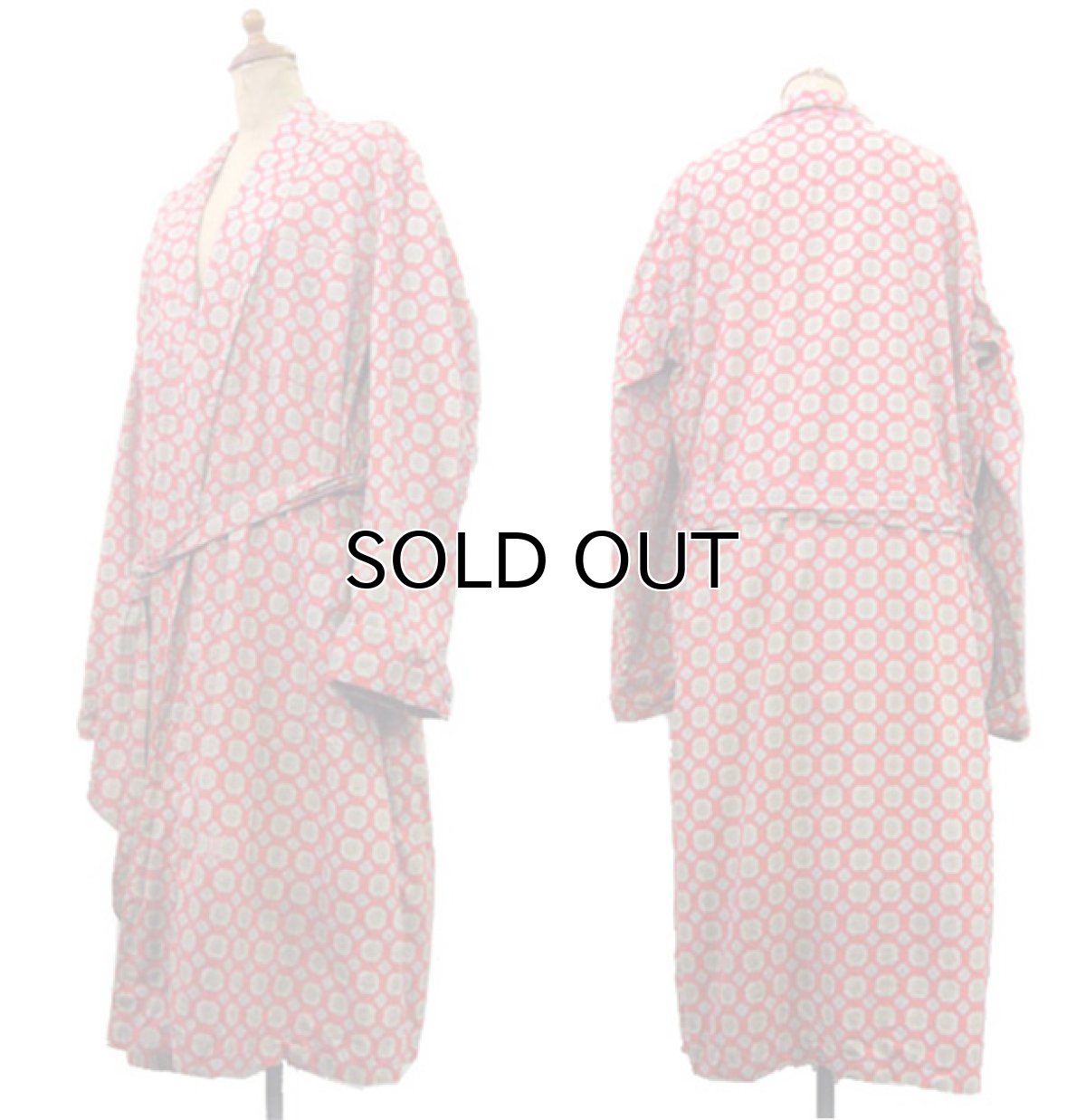 画像2: 1960's "UNKNOWN" OLD Cotton Print Gown　RED (総柄)　size Free (表記 M) (2)