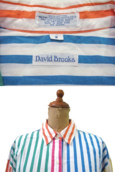 画像3: 1980's~ "David Brooks" L/S Stripe Broad Shirts　Multi Collar　size L (表記 8) (3)