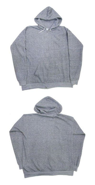 画像1: 1970's "UNKNOWN" Zip Up Sweat Parka　Heather GREY　size M (表記 なし)