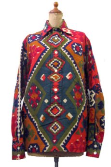 画像1: 1970's~ "GANT" Heavy Cotton L/S Pullover Shirts　(総柄)　size M (表記 16 ML) (1)