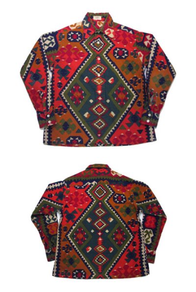 画像1: 1970's~ "GANT" Heavy Cotton L/S Pullover Shirts　(総柄)　size M (表記 16 ML)