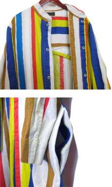 画像4: ~1970's "I.MAGNIN" Stand Collar Long Shirts　Multi Stripe　size Mぐらい (表記 M) (4)