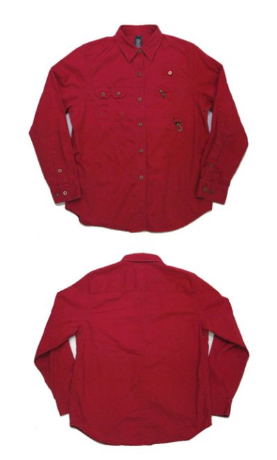 画像1: "LAUREN Ralph Lauren" Design Corduroy Shirts　RED　size S (表記 M)