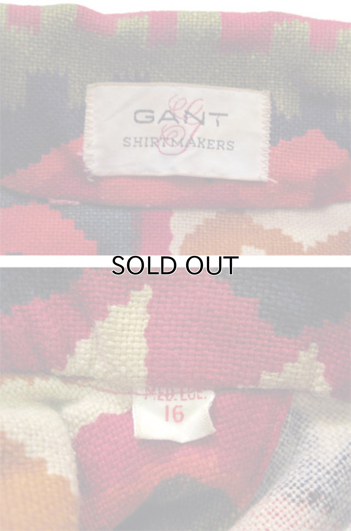 画像4: 1970's~ "GANT" Heavy Cotton L/S Pullover Shirts (総柄) size M (表記 16 ML) (4)