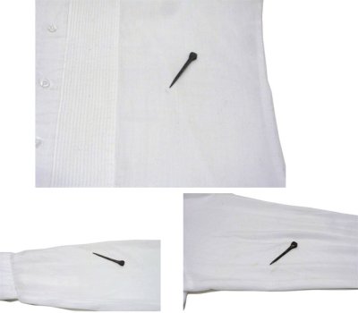 画像2: ~1980's "Broadway Tuxmakers" Wing Collar L/S Tuck Shirts　WHITE　size S (表記 S 32-33)