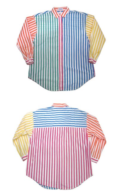 画像1: 1980's~ "David Brooks" L/S Stripe Broad Shirts　Multi Collar　size L (表記 8)