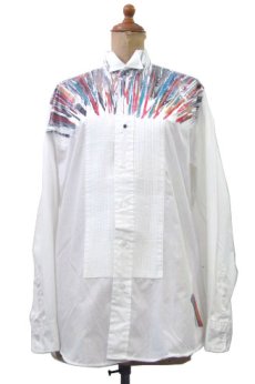 画像1: ~1980's "Broadway Tuxmakers" Wing Collar L/S Tuck Shirts　WHITE　size S (表記 S 32-33) (1)