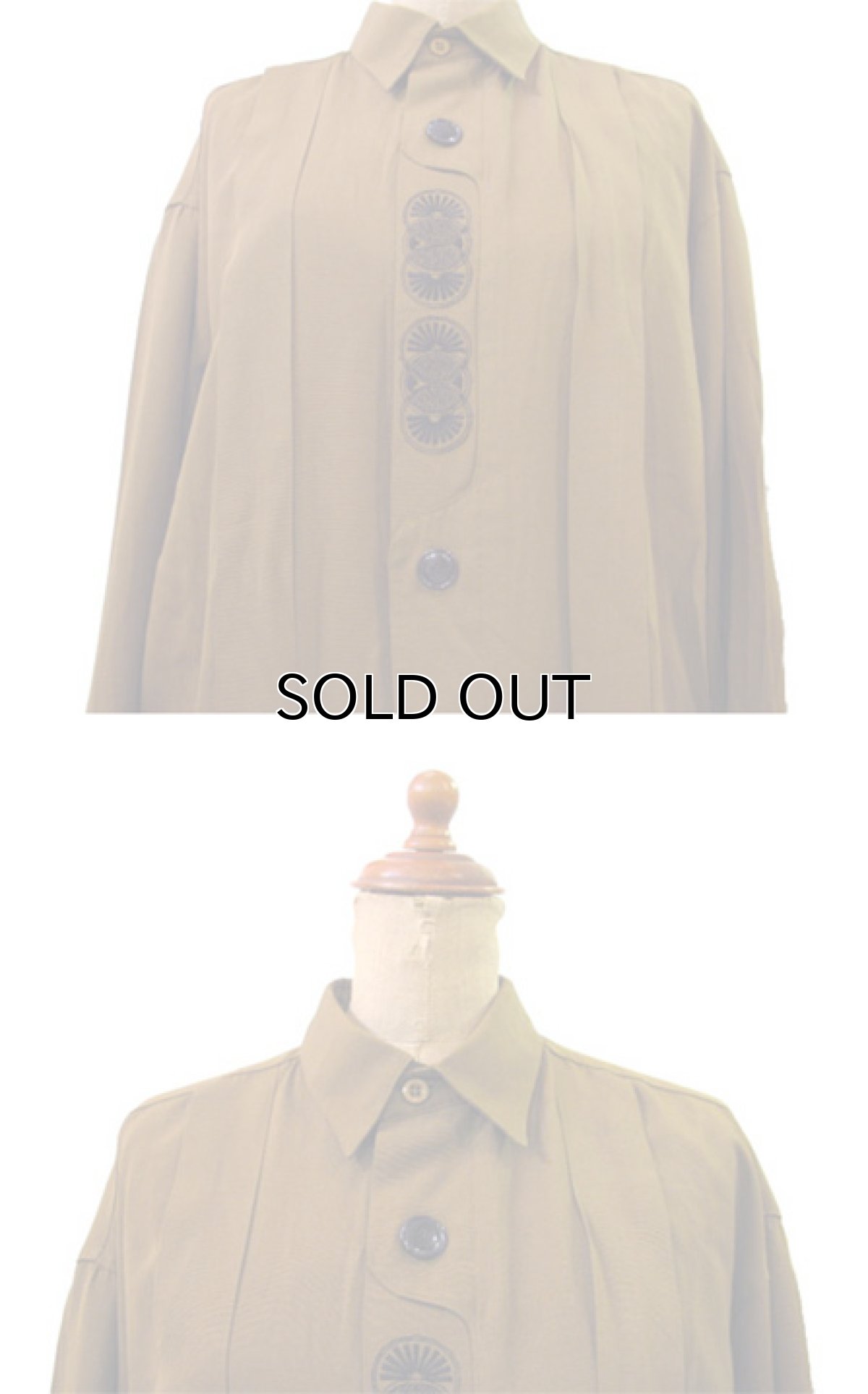 画像3: 1980's~ "PRONTI" L/S Design Rayon Shirts　Mustard系　size L (表記 M 10-12) (3)