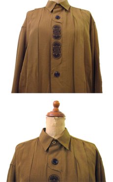 画像3: 1980's~ "PRONTI" L/S Design Rayon Shirts　Mustard系　size L (表記 M 10-12) (3)