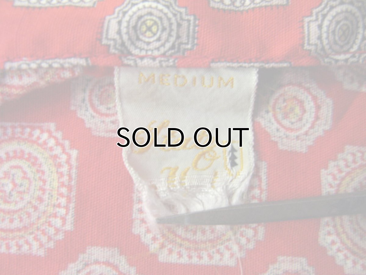 画像5: 1960's "UNKNOWN" OLD Cotton Print Gown　RED (総柄)　size Free (表記 M) (5)