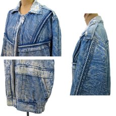 画像4: 1990's Europe Acid Wash Design Denim Jacket　Blue Denim　size M- L (表記 なし) (4)