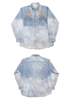 画像4: 1980's~ "Clodia Dee" Rhinestone Denim L/S Shirts　Blue Denim　size M-L (表記 M) (4)