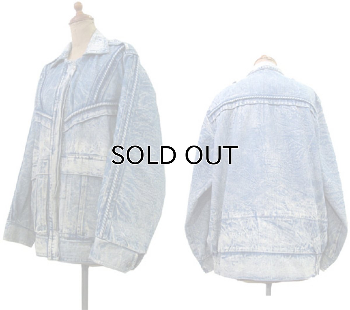 画像2: 1990's Europe Acid Wash Design Denim Jacket　Blue Denim　size M- L (表記 なし) (2)
