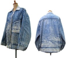 画像2: 1990's Europe Acid Wash Design Denim Jacket　Blue Denim　size M- L (表記 なし) (2)