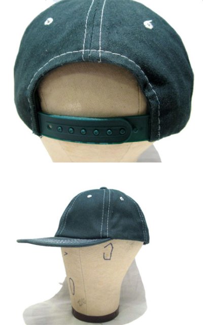 画像2: 1990's~ "FRONTIER" Cotton Baseball Cap DEADSTOCK　GREEN　size : one size