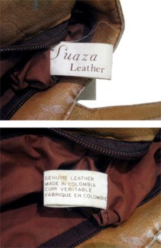 画像5: 1970's "Suaza Leather" Leather Tote Bag made in COLOMBIA　color : Lt.BROWN  (5)