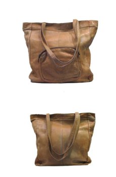 画像3: 1970's "Suaza Leather" Leather Tote Bag made in COLOMBIA　color : Lt.BROWN  (3)