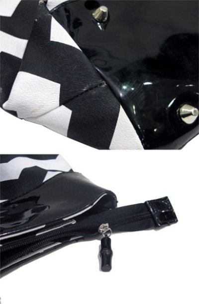 画像3: "TassDesign" Saw-Tooth Design Tote Bag　BLACK / WHITE　　 