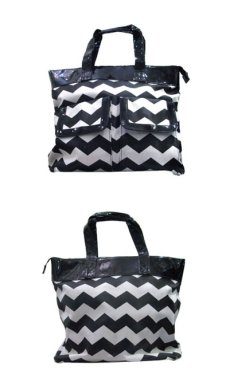 画像2: "TassDesign" Saw-Tooth Design Tote Bag　BLACK / WHITE　　  (2)