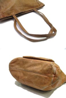 画像4: 1970's "Suaza Leather" Leather Tote Bag made in COLOMBIA　color : Lt.BROWN  (4)