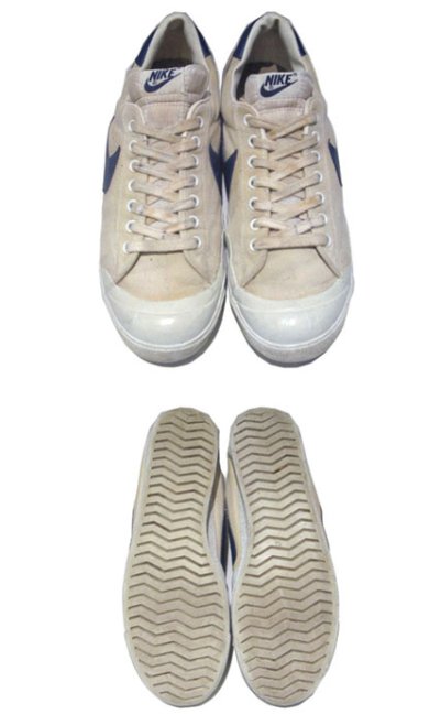 画像1: 1980's NIKE "ALL COURT" Canvas Sneaker　NATURAL / BLUE 　size US 10.5 (28.5cm)