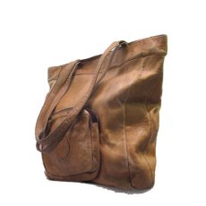 画像1: 1970's "Suaza Leather" Leather Tote Bag made in COLOMBIA　color : Lt.BROWN  (1)