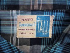 画像4: 1960's "TOWNCRAFT" OLD L/S Shirts Check Pattern　BLUE 系　size L (表記 16 1/2 L  TALL) (4)
