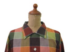 画像3: 1960's "Wrinkle Free" OLD L/S Shirts Check Pattern　RED / GREEN 系　size L (表記 16-16 1/2 L) (3)