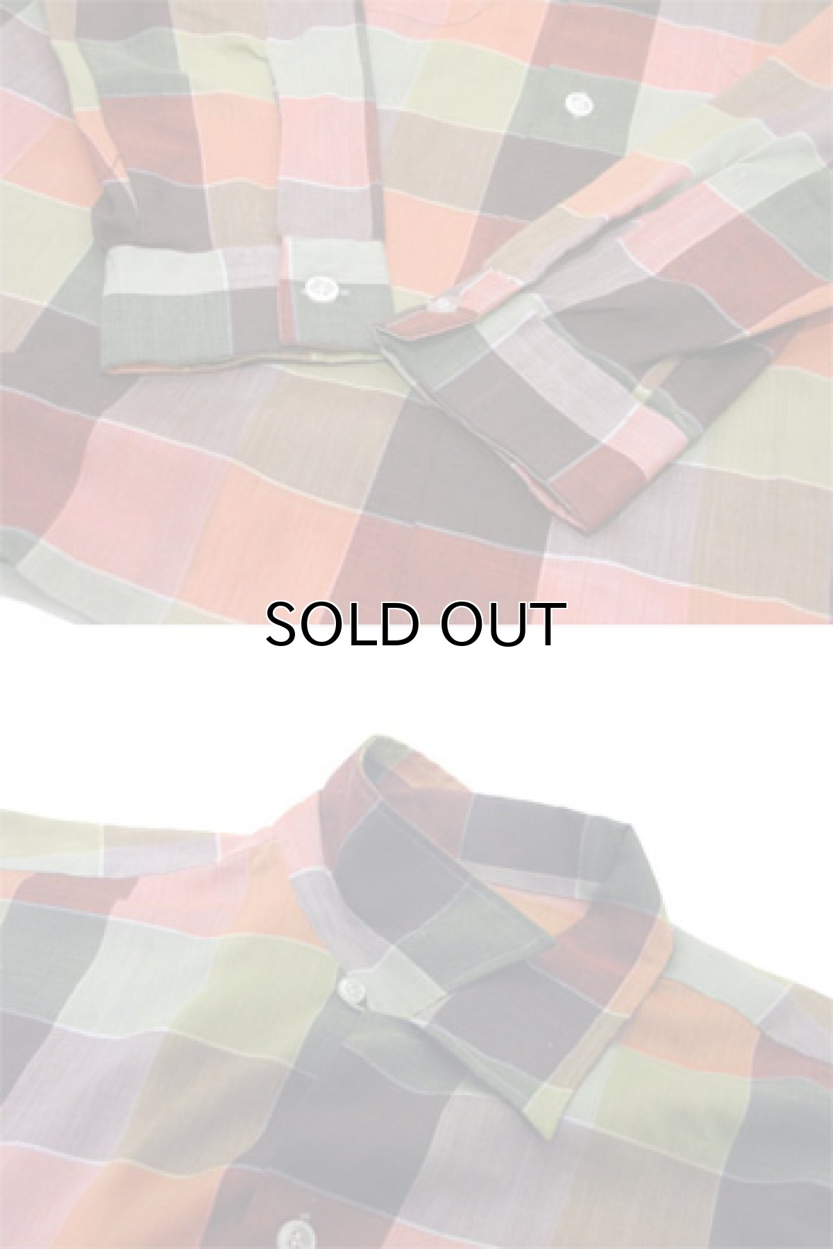 画像4: 1960's "Wrinkle Free" OLD L/S Shirts Check Pattern　RED / GREEN 系　size L (表記 16-16 1/2 L) (4)