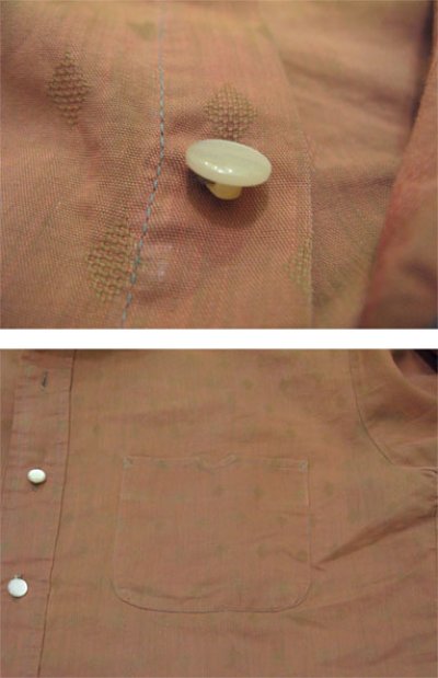 画像2: 1960's "McGREGOR" Cotton L/S Shirts Diamond Pattern　ORANGE　size M (表記 15-15 1/2 M)