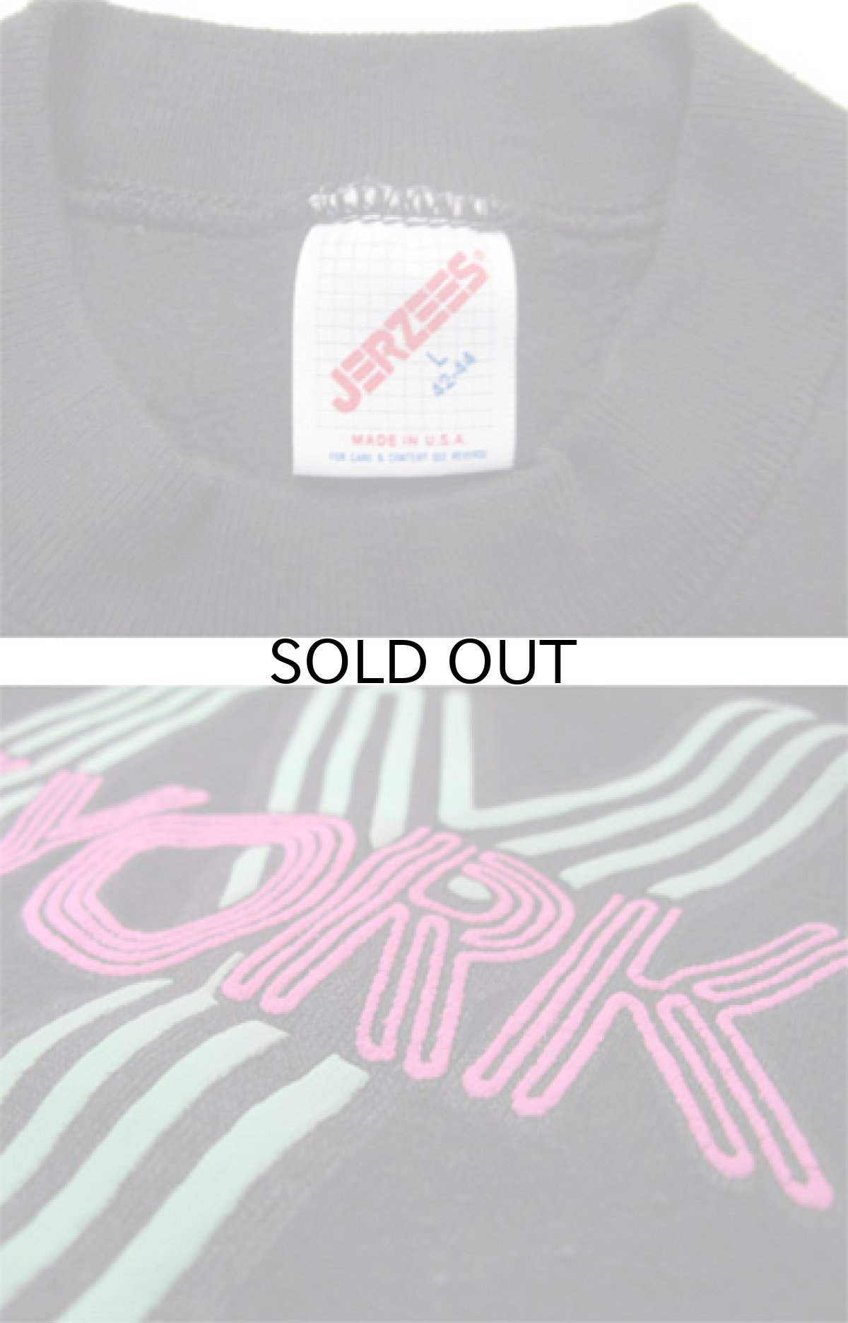 画像4: 1980's "JERZEES" Pullover Print Sweat made in USA BLACK size S-M 位 (表記 L) (4)