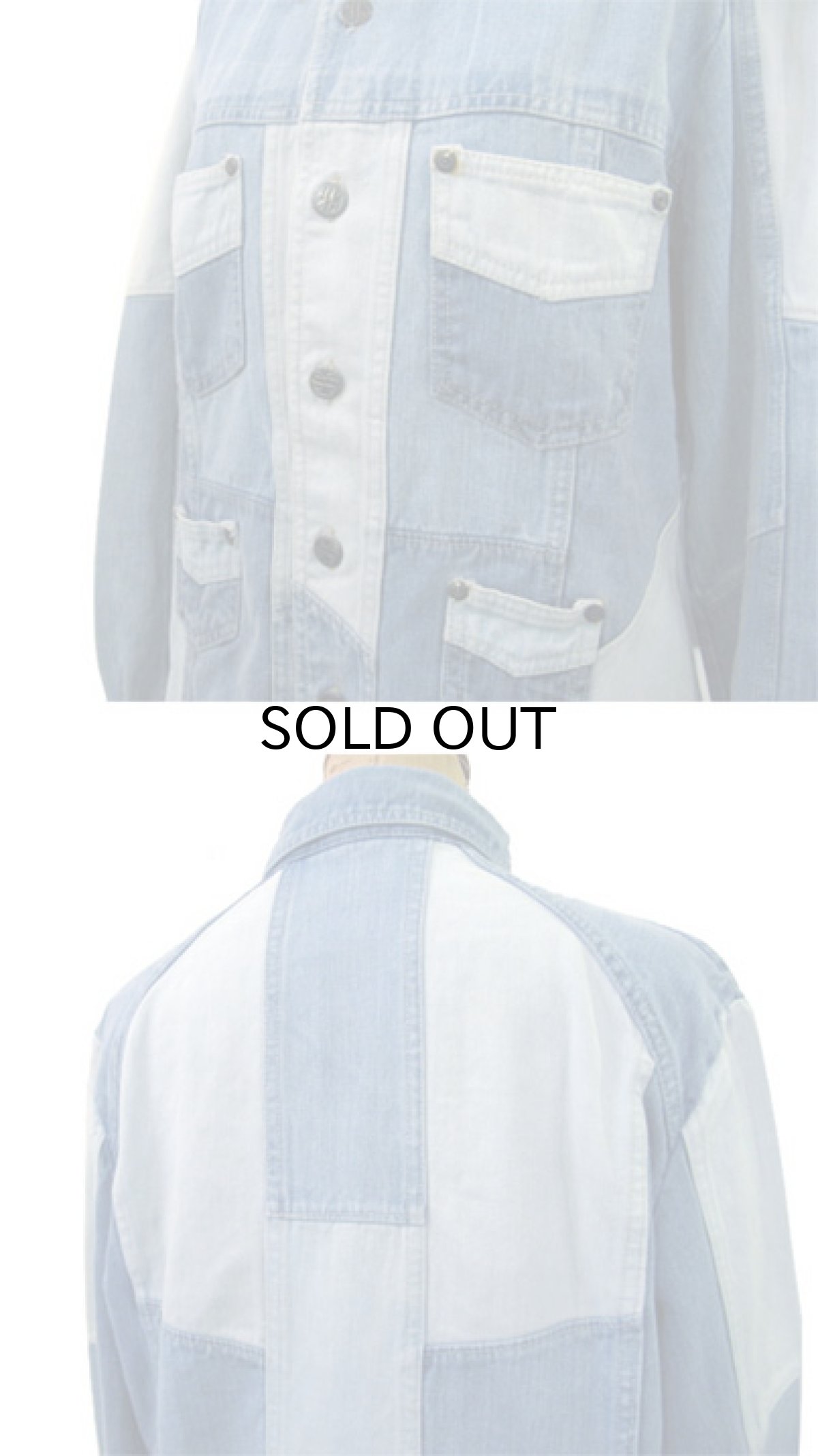 画像3: 1970's  OLD Patch Work Denim L/S Shirts BLUE 系 size S (表記 M) (3)