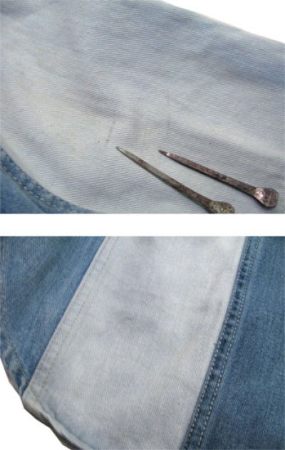 画像3: 1970's  OLD Patch Work Denim L/S Shirts　BLUE 系　size S (表記 M)