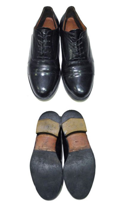 画像1: ~1980's "JOHN RAMFORD" Straight Tip Leather Shoes　color : BLACK　 size 41 1/2   ( 26 cm )