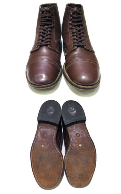 画像1: ~ 1970's "HY-SPOT" Cap Toe Leather Boots　BROWN 　size 約29 cm  ( 表記 11 EE)